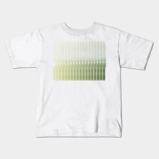 Boho green nature paint stripes pattern Kids T-Shirt